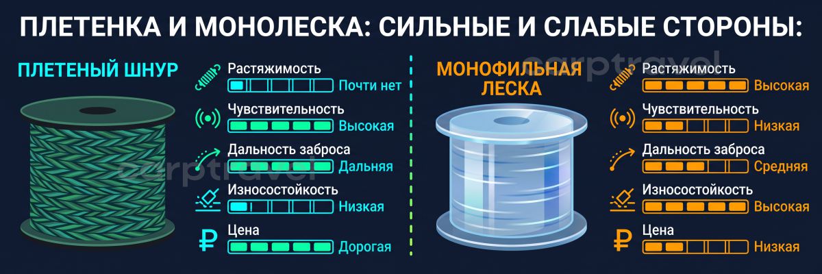 Плетёнка и монолеска: сильные и слабые стороны Плетёнка и монолеска: сильные и слабые стороны