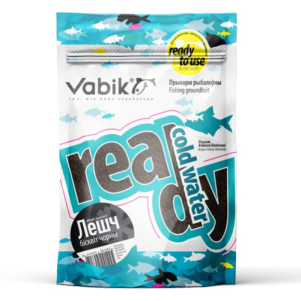 Прикормка сыпучая Vabik Ready Cold Water Bream Biscuit Black 0,75 кг (Лещ Бисквит Черный)