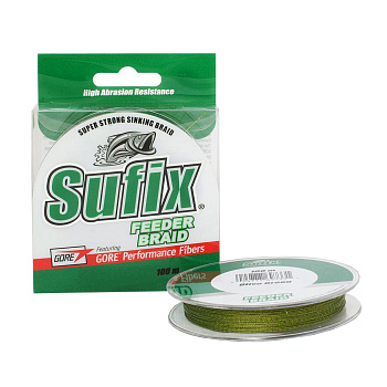 Плетеный шнур Sufix Feeder braid  100м 4,5кг/0,10мм (Зеленый) 