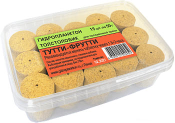 Прикормка на толстолобика в контейнере Технопланктон Tutti-frutti XL 880г 11шт. (Тутти-фрутти) 
