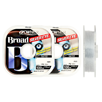 Поводочная леска Owner Broad Silver Eye  100м 2,2кг/0,14мм (LIGHT GRAY) 