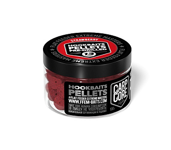 Пеллетс FFEM Baits насадочный Pellets  Strawberry 13мм 100 г (Клубника ) Просверленный  Красный