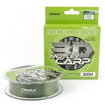 Леска Caiman Motley Carp 3D  300м 12,1кг/0,35мм (Camo green) 